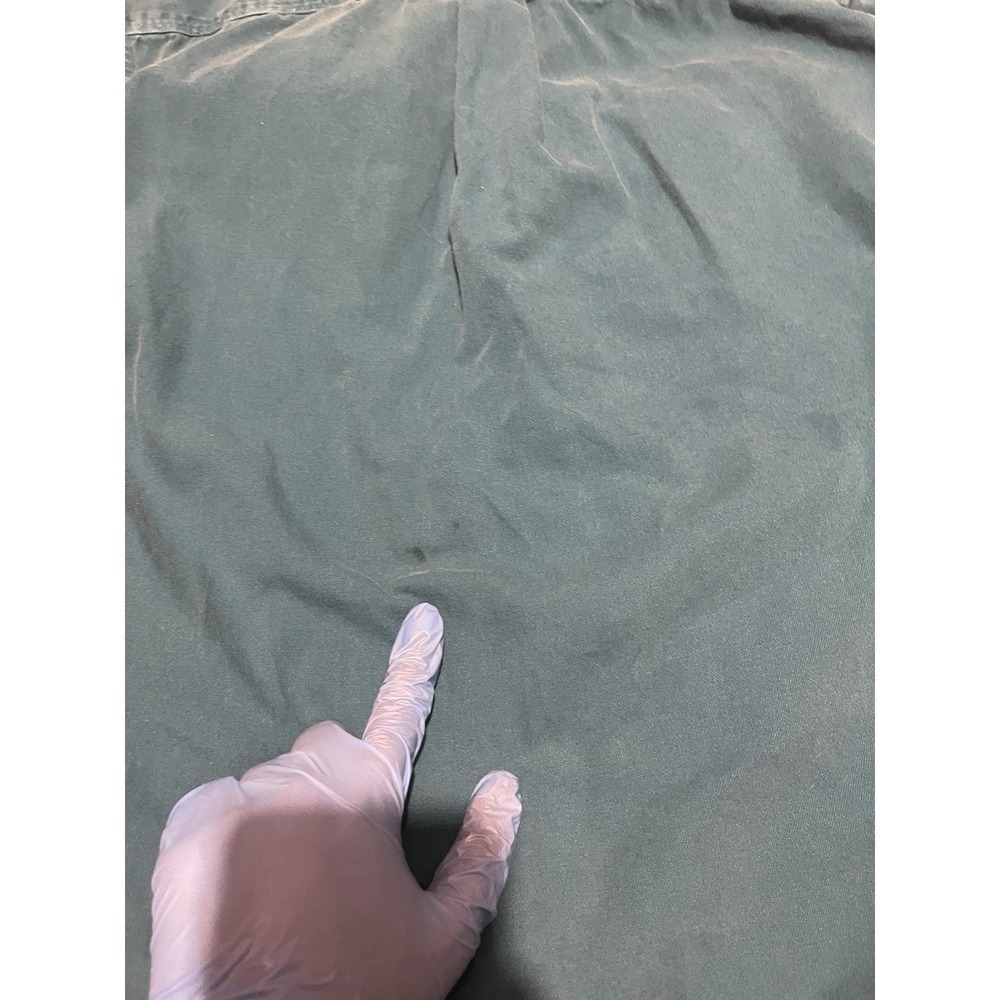 Vintage Eddie Bauer Chamois Work Shirt Mens Medium Green Long Sleeve Heavy 90s - Picture 8 of 9